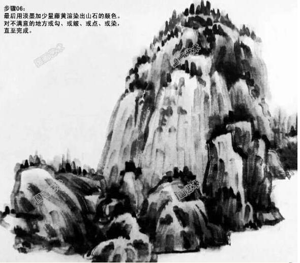 山石繪畫的基本步驟 06