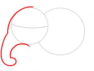 第二步：大象簡(jiǎn)筆畫(huà)畫(huà)法步驟