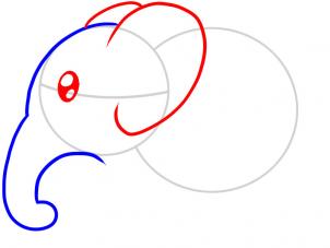第三步：大象簡(jiǎn)筆畫(huà)畫(huà)法步驟