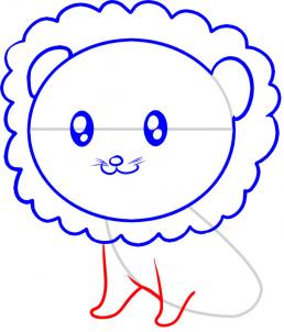 第五步：獅子簡筆畫步驟