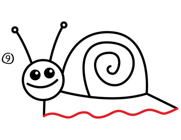 蝸牛簡(jiǎn)筆畫，如何畫蝸牛