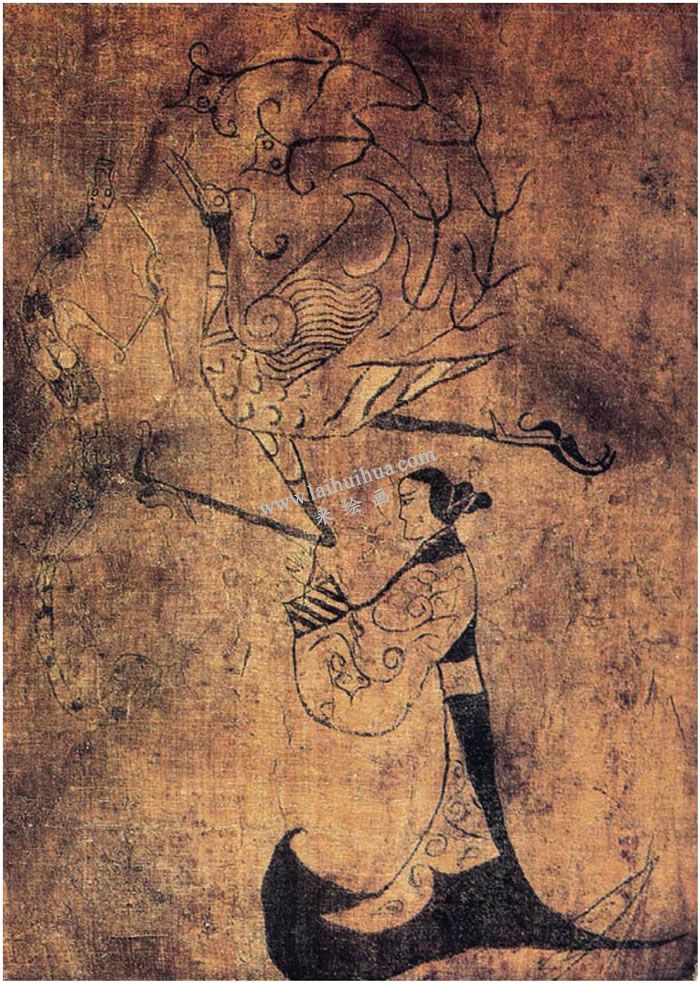 戰(zhàn)國(guó)人物龍鳳帛畫(huà) - 中國(guó)畫(huà)