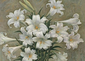 百合花油畫