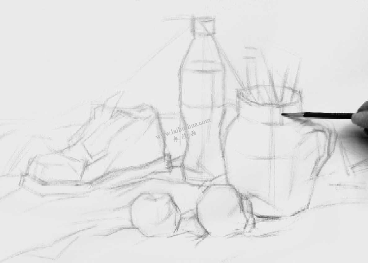 素描的靜物寫生步驟03