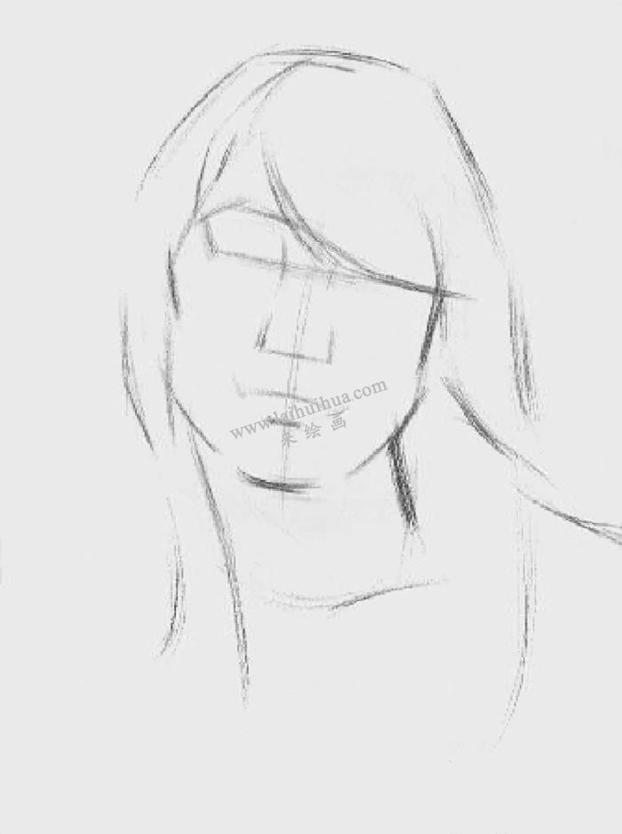 素描頭像寫生步驟1