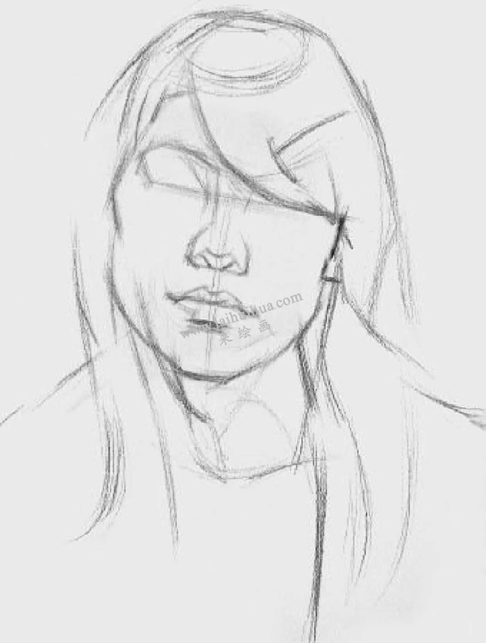 素描頭像寫生步驟2