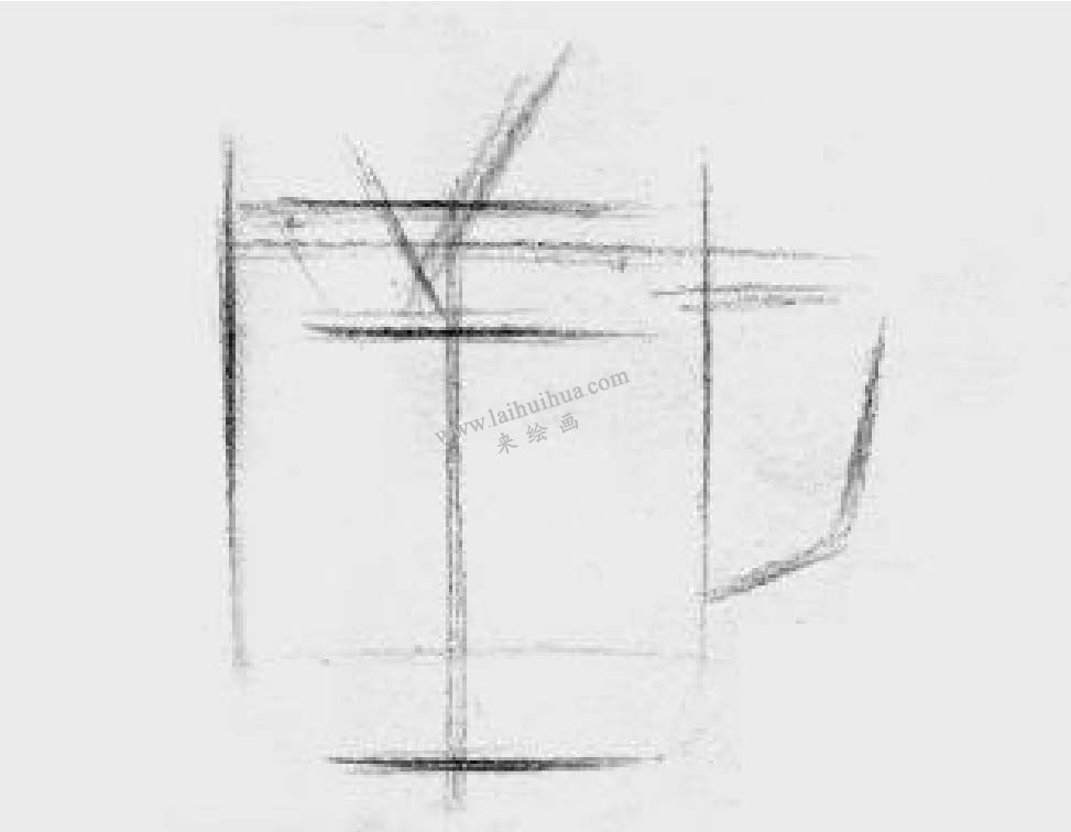 素描牙缸牙刷 步驟一