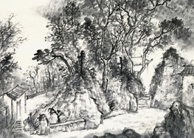 《 雨后空林生白煙》國畫欣賞