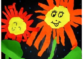 撕紙?zhí)?yáng)花兒童畫(huà)