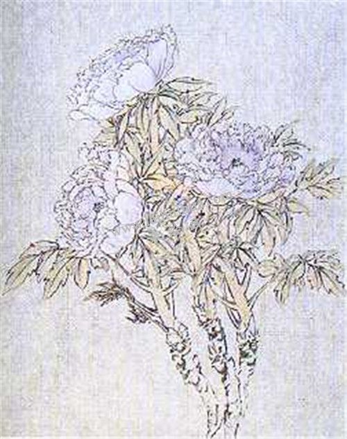 牡丹國畫第三步畫法：暈染花瓣