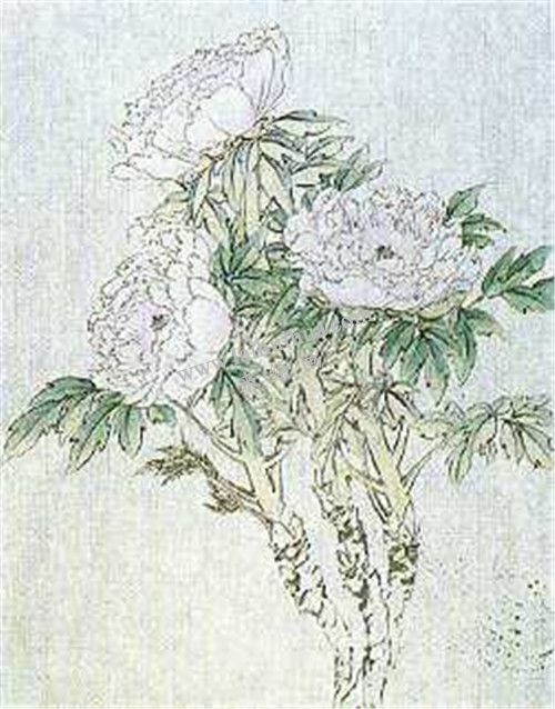 牡丹國畫第四步畫法：二次暈染