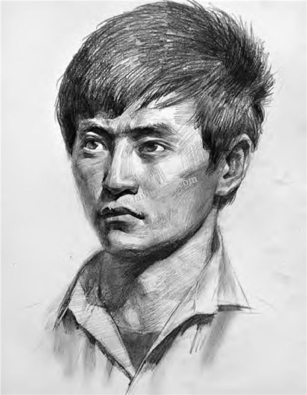 素描男性頭像寫生 步驟四