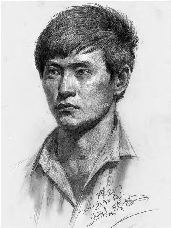 素描男性頭像寫生 步驟五