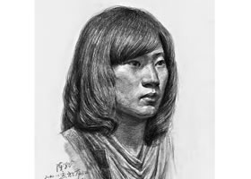 女性素描頭像寫生畫法