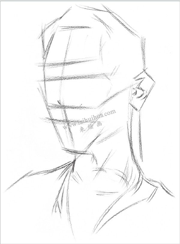 素描男青年頭像的步驟 一