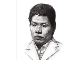 素描正面男中年頭像的步驟