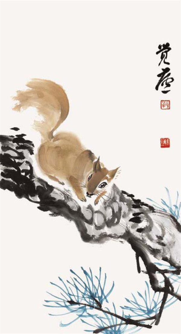 松鼠的國畫畫法