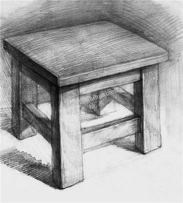 素描板凳的畫(huà)法步驟 完成圖