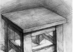 素描板凳的畫法步驟