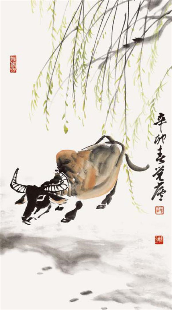 牛的國(guó)畫(huà)畫(huà)法步驟