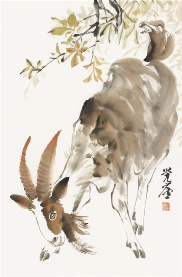 山羊的國畫畫法步驟