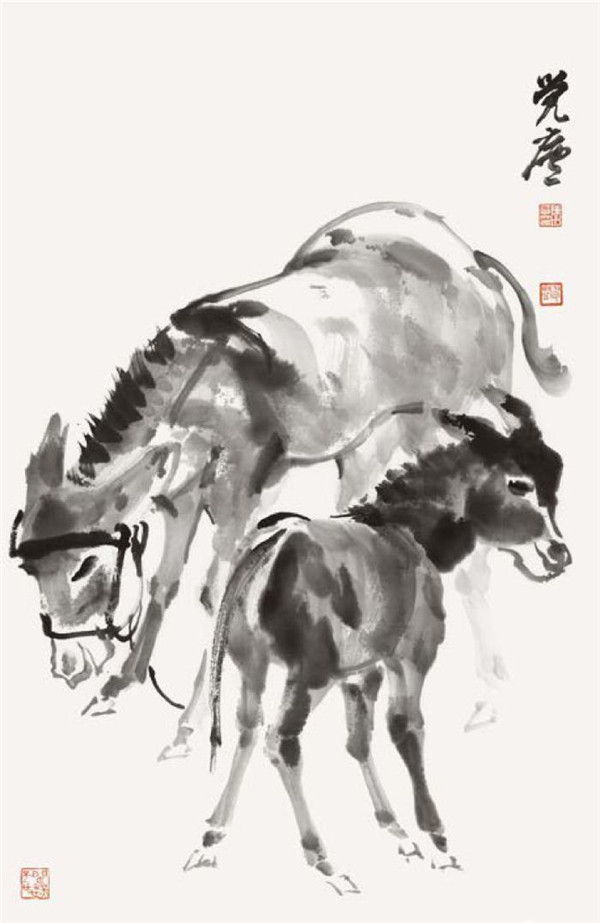 毛驢的國畫畫法步驟