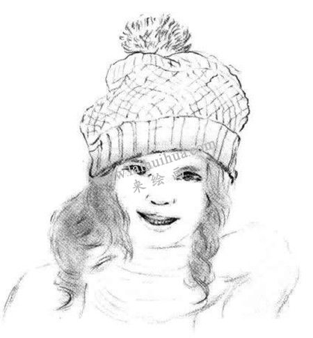素描時(shí)尚的女孩畫法步驟 五