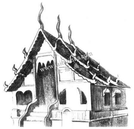 寺廟的素描繪畫方法步驟 四