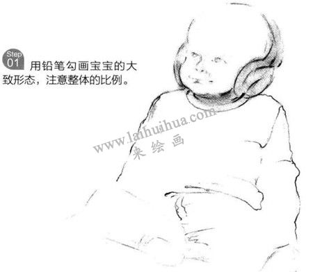 素描戴耳機(jī)的小男孩畫法步驟  一