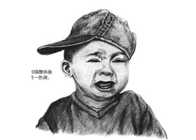 哭泣的男孩素描繪畫步驟