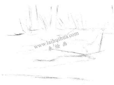 公園一角的素描繪畫方法步驟 一