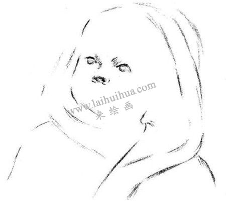 素描雙眼皮男嬰的繪畫方法步驟 二