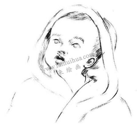 素描雙眼皮男嬰的繪畫方法步驟 四