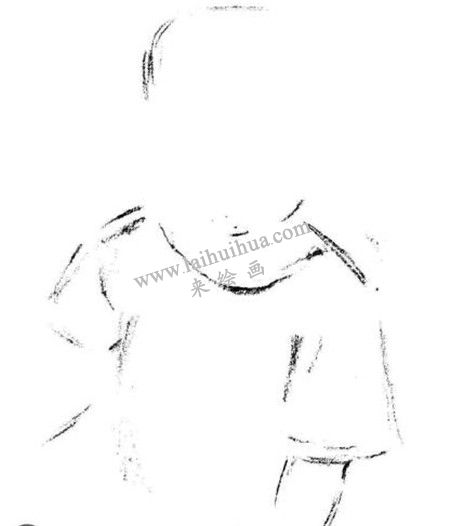 素描在沙灘玩的孩子畫法步驟 一