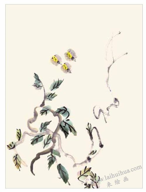 小蜜蜂的國畫畫法  步驟三