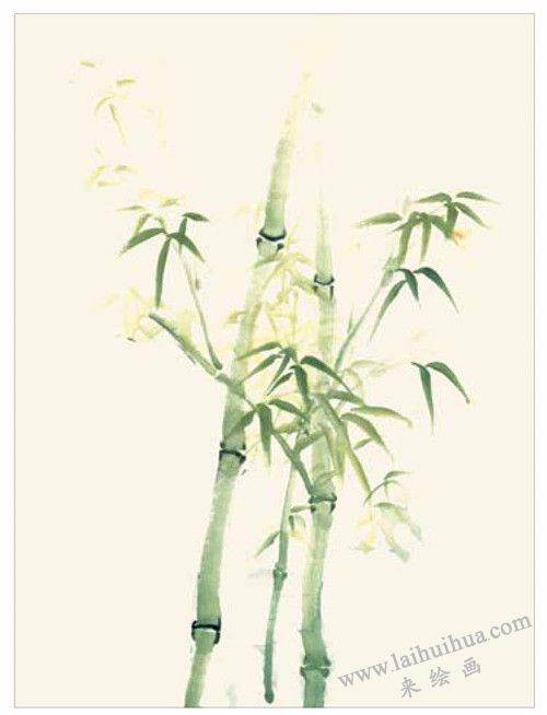 竹子的國(guó)畫畫法  步驟二