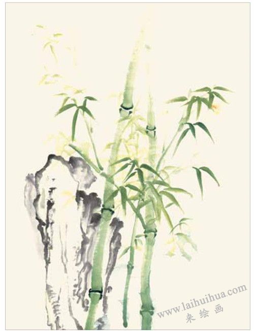 竹子的國(guó)畫畫法  步驟三