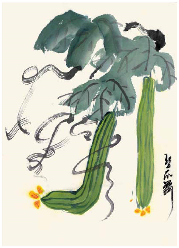 絲瓜國(guó)畫法（一）