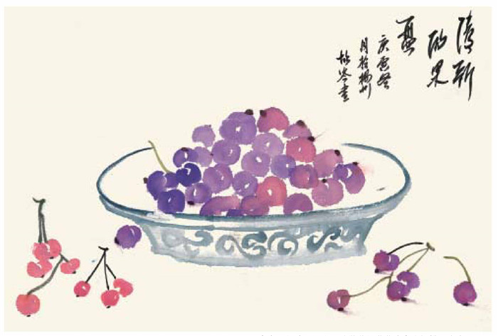 清新的果盤國畫畫法