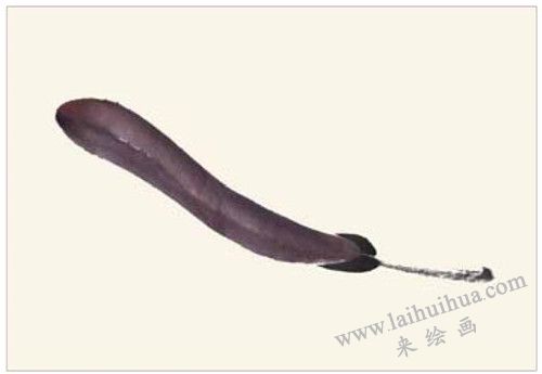 茄子的國畫畫法 步驟一