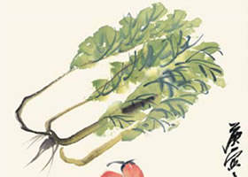 白菜和蘑菇的國(guó)畫畫法