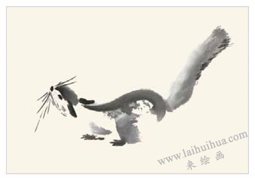小松鼠國畫的畫法步驟 一