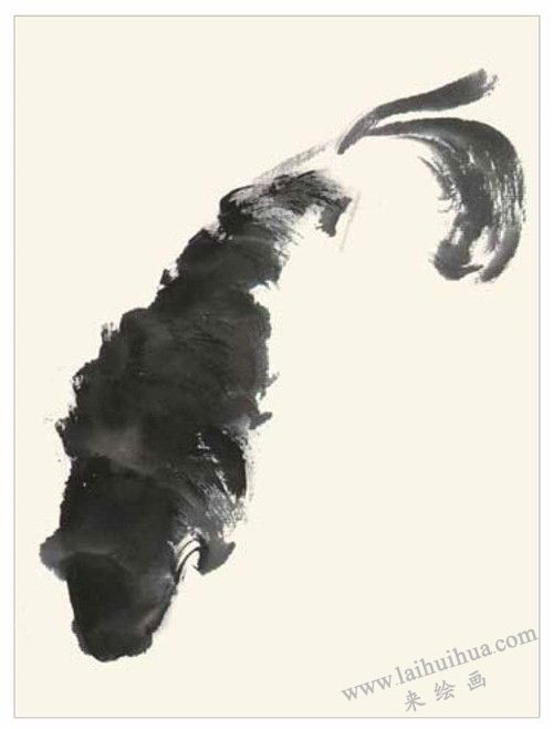 鯉魚(yú)和鯰魚(yú)的國(guó)畫(huà)畫(huà)法  步驟一