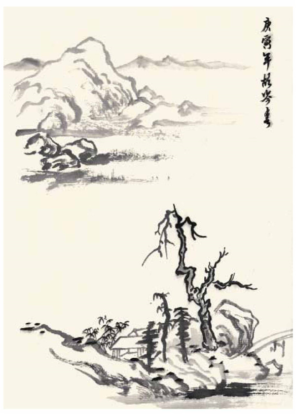 寧靜小山村國畫畫法