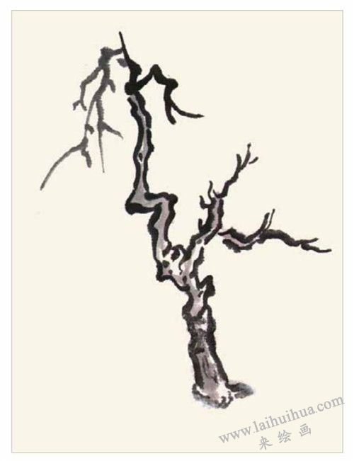 寧靜小山村國畫畫法  步驟一