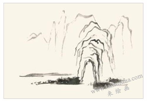 山水如畫國(guó)畫畫法  步驟一