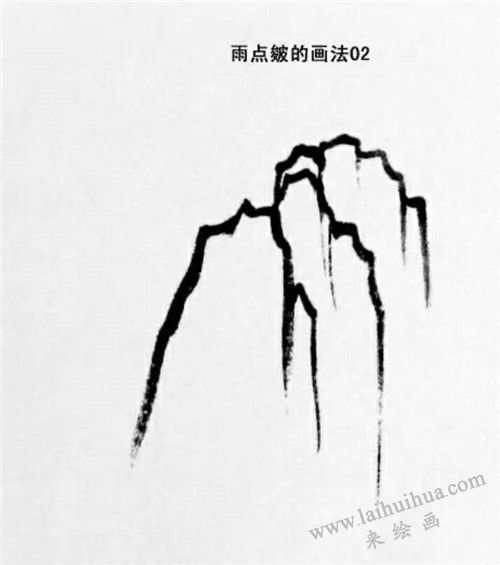雨點皴的畫法  步驟二