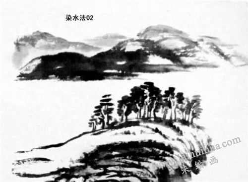 染水法畫法步驟  二