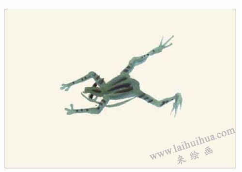 青蛙和蝌蚪的國畫畫法  步驟一