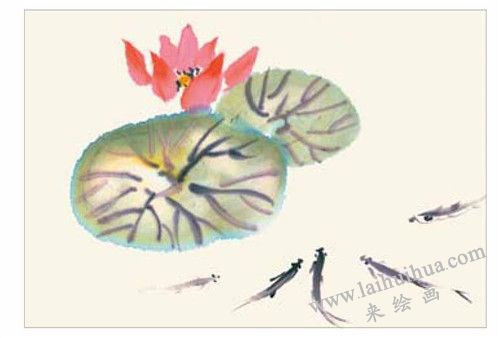 荷塘荷花的國(guó)畫(huà)畫(huà)法  步驟三